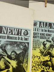 King Kong v. Godzilla First Edition Premium Original Movie Cards/Posters - 14 x 22