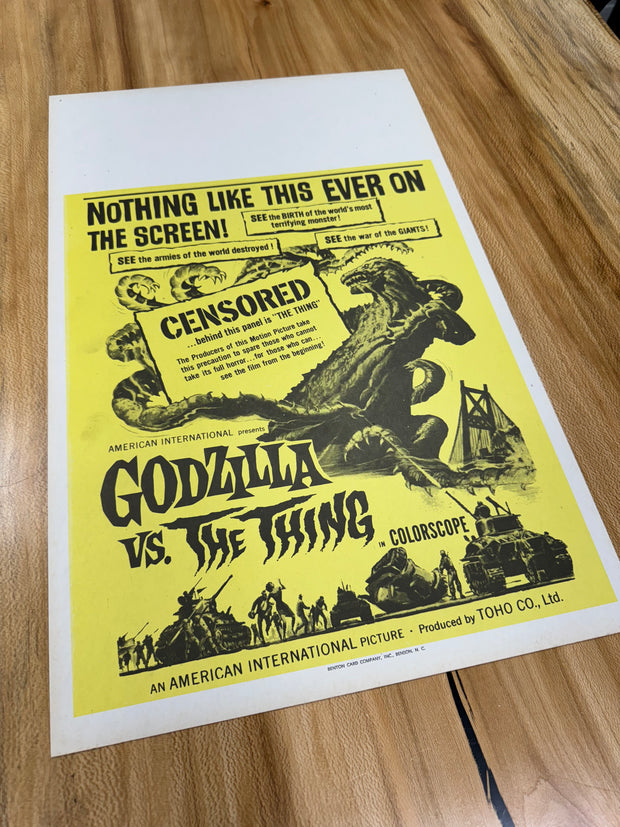 Godzilla vs. The Thing First Edition Premium Original Movie Cards/Posters - 14 x 22